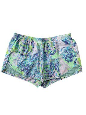 Lilly Pulitzer Luxletic Ocean Trail Shorts Zanzibar Blue Party Princess Sz XL